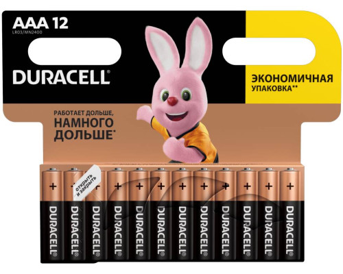 DURACELL LR03 BASIC уп 12 шт - Батарейка тип AAA DURACELL LR03 BASIC уп 12 шт - Батарейка тип AAA
