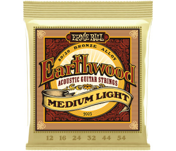 ERNIE BALL 2003 Earthwood 80/20 Bronze Medium Light 12-54 - Струны для акустической гитары