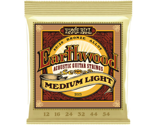ERNIE BALL 2003 Earthwood 80/20 Bronze Medium Light 12-54 - Струны для акустической гитары