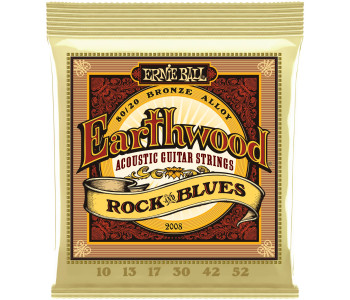 ERNIE BALL 2008 Earthwood 80/20 Bronze Rock&Blues 10-52 - Струны для акустической гитары