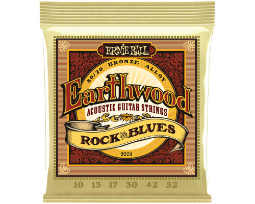 ERNIE BALL 2008 Earthwood 80/20 Bronze Rock&Blues 10-52 - Струны для акустической гитары