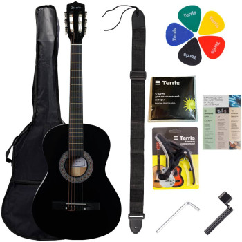 TERRIS TC-038 BK Starter Pack - Гитара классическая в наборе TERRIS TC-038 BK Starter Pack - Гитара классическая в наборе