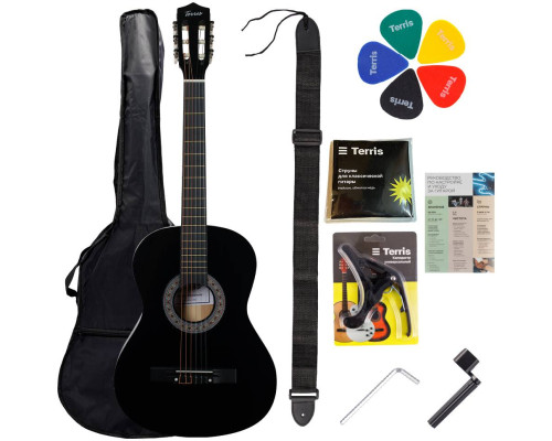 TERRIS TC-038 BK Starter Pack - Гитара классическая в наборе TERRIS TC-038 BK Starter Pack - Гитара классическая в наборе