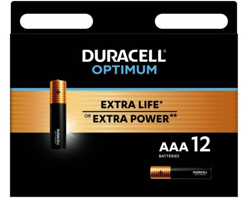 DURACELL LR03-12BL Optimum уп 12 шт - Батарейка тип AAA DURACELL LR03-12BL Optimum уп 12 шт - Батарейка тип AAA