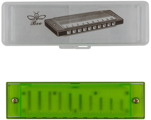 BEE DF10A-3 GREEN - Губная гармоника диатоническая BEE DF10A-3 GREEN - Губная гармоника диатоническая